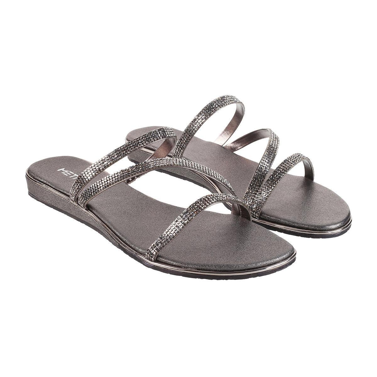 SleekStep Gun-Metal Casual Slippers